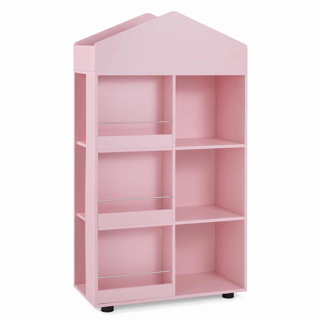 Bibliothèque enfant forme maison – 5 compartiments