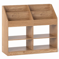 Bibliothèque frontale enfant 4 cubes naturelle sur fond blanc