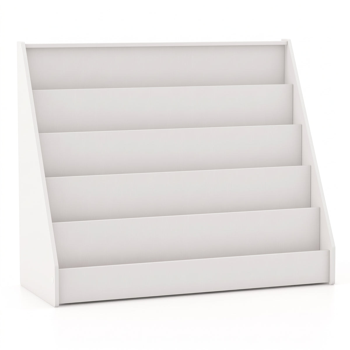 Bibliothèque frontale enfant blanc sur fond blanc