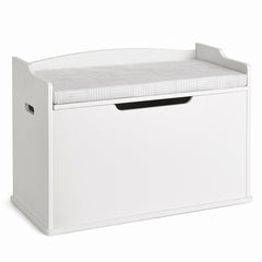 Coffre à jouets banc blanc sur fond blanc