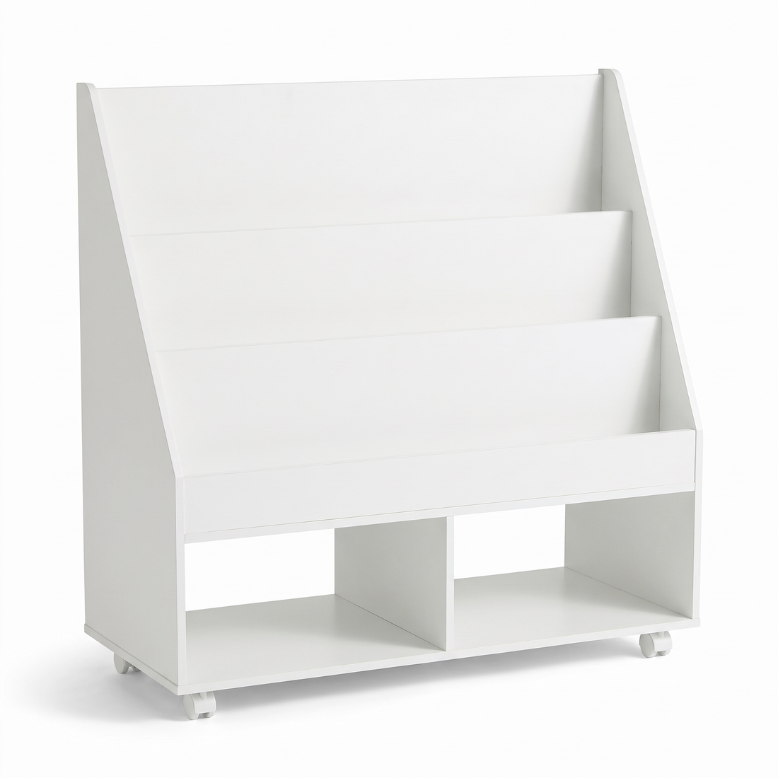 Bibliothèque enfant sur roulettes – Tableau noir, blanc