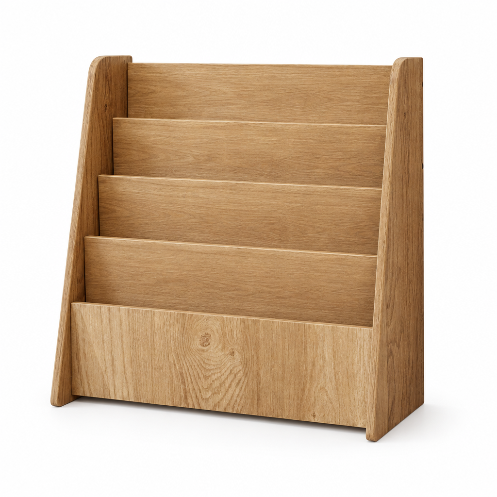 Bibliothèque frontale enfant – 4 niveaux, naturel