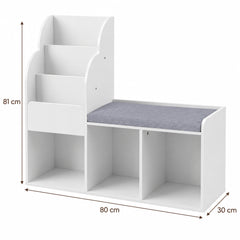 Dimensions – Bibliothèque banc enfant 2 en 1