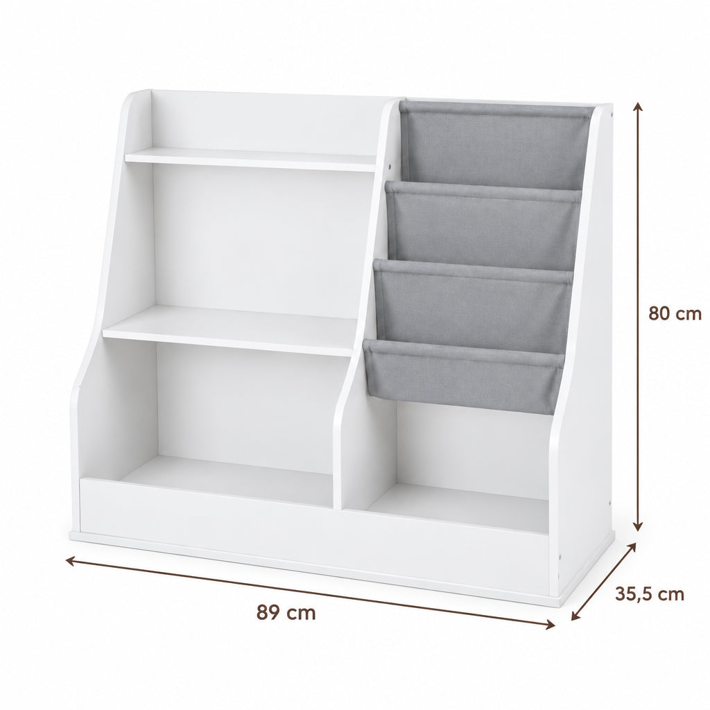 Dimensions – Étagère Montessori poches en tissu