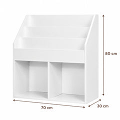 Dimensions – Bibliothèque enfant 3 compartiments blanche