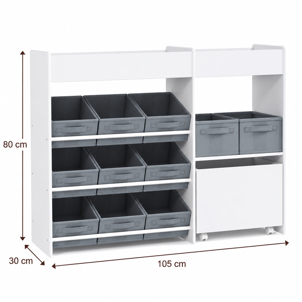 Dimensions – Étagère à jouets enfant 11 bacs