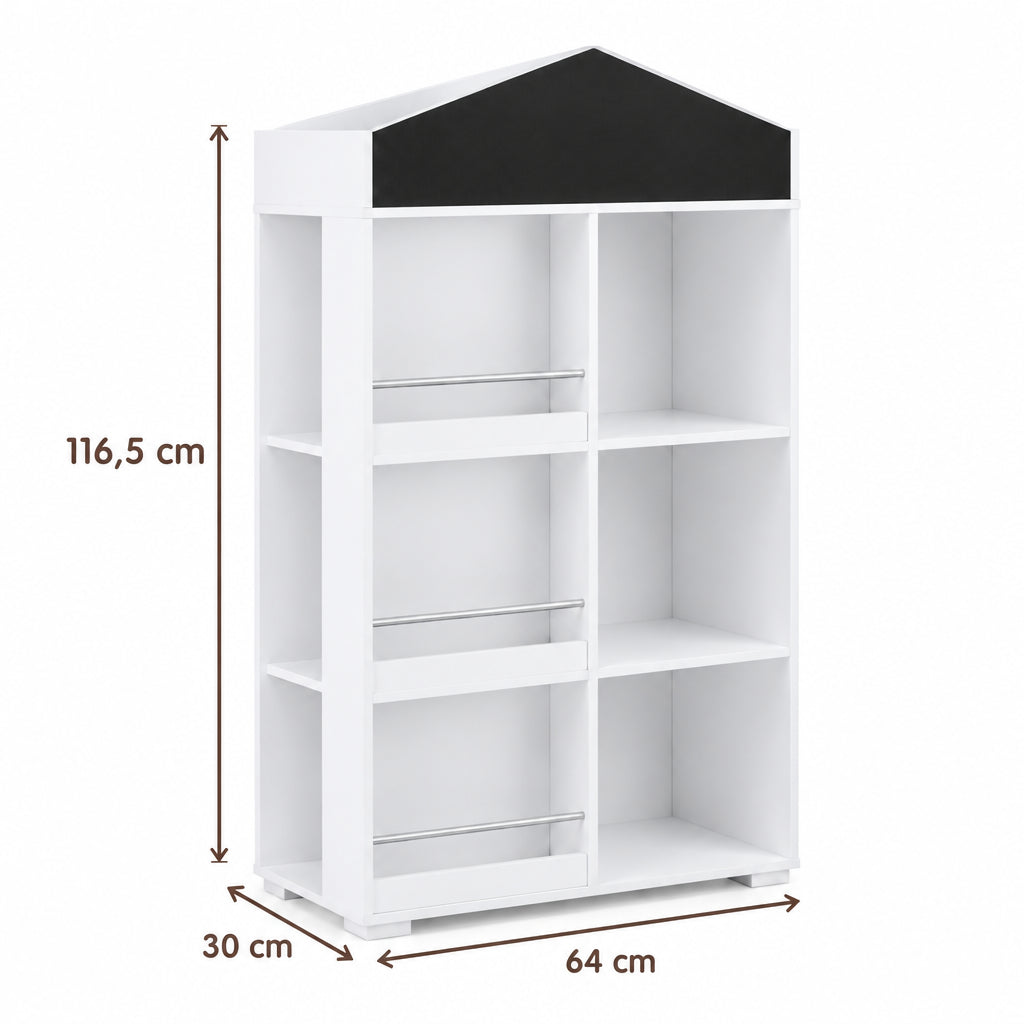 Dimensions – Bibliothèque enfant forme maison