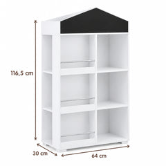 Dimensions – Bibliothèque enfant forme maison