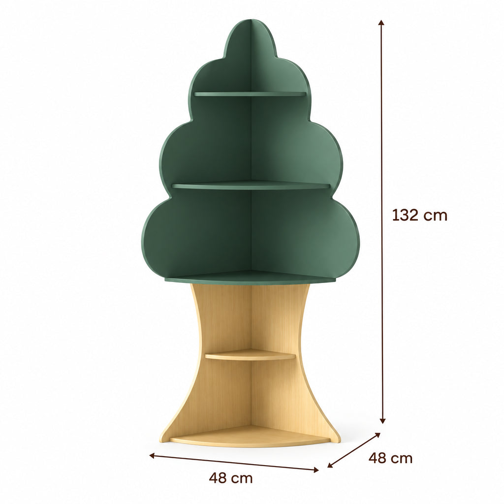 Dimensions – Étagère arbre enfant verte