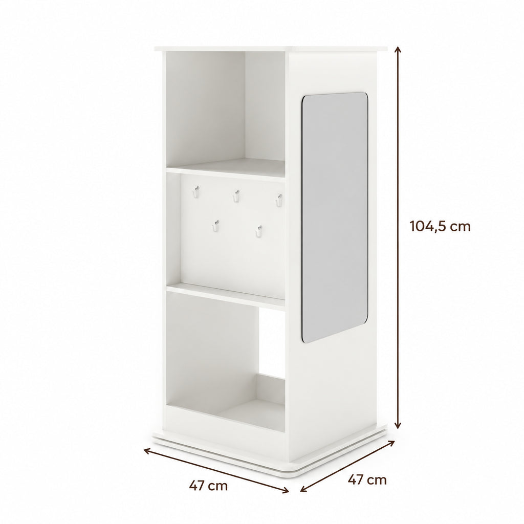 Dimensions – Bibliothèque tournante enfant blanche
