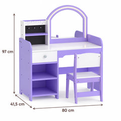 Dimensions – Coiffeuse enfant violette