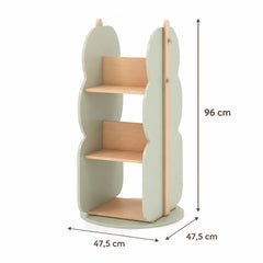 Dimensions – Bibliothèque tournante enfant verte