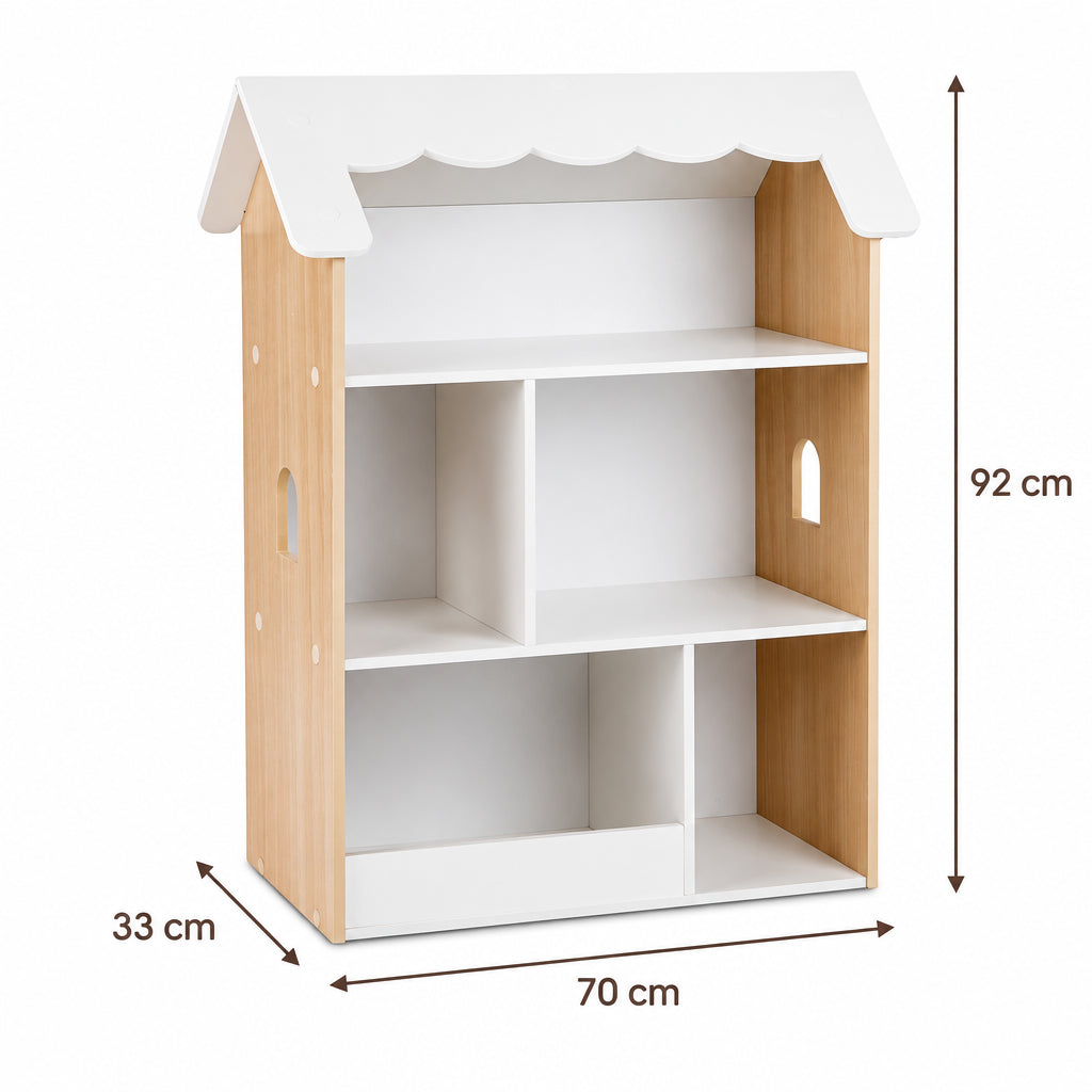 Dimensions – Bibliothèque cabane enfant blanche