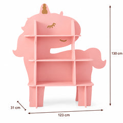 Dimensions – Bibliothèque enfant licorne rose
