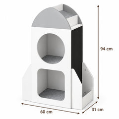 Dimensions – Bibliothèque enfant fusée blanche