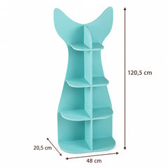 Dimensions – Bibliothèque enfant forme poisson bleue