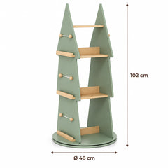Dimensions – Bibliothèque tournante forme arbre verte