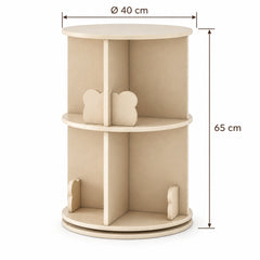 Dimensions – Bibliothèque tournante d'angle naturelle