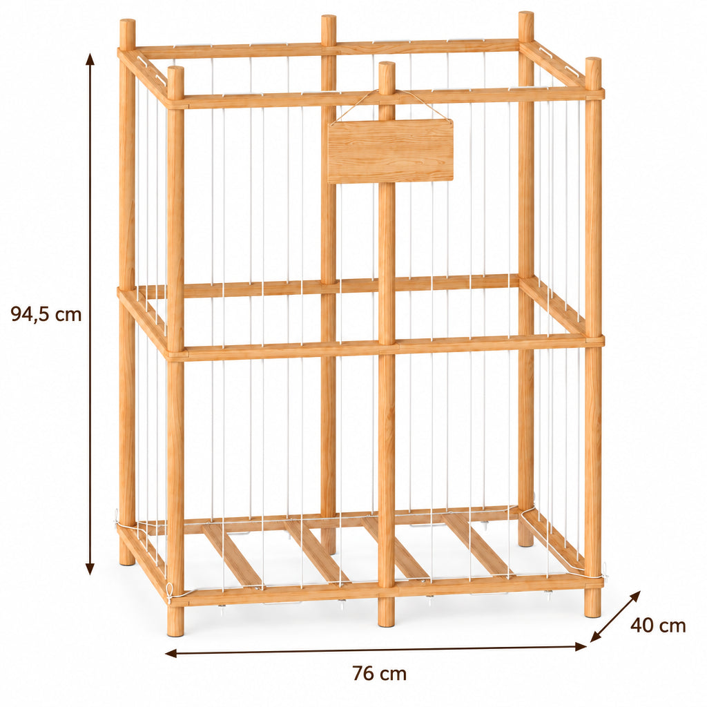 Dimensions – Rangement peluches en bois naturel