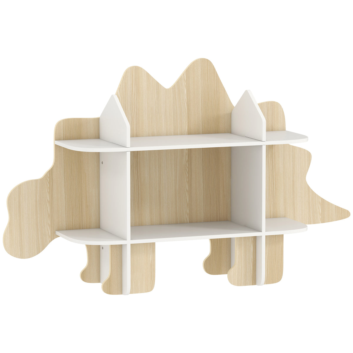 Bibliothèque enfant meuble de rangement pour jouets et livres 6 compartiments 120x28x72,2cm bois naturel