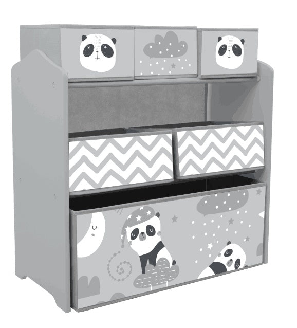 Meuble rangement enfant rangement jouet enfant 6 boîtes amovibles en tissu non tissé 63 x 30 x 66 cm gris