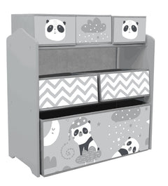Meuble rangement enfant rangement jouet enfant 6 boîtes amovibles en tissu non tissé 63 x 30 x 66 cm gris