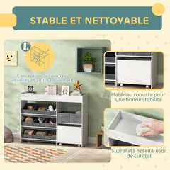 Étagère à jouets pour enfants étagère à livres 11 bacs de rangements en tissu non tissé 105 x 30 x 80 cm blanc