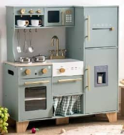 Cuisine en bois pour enfant vert sauge