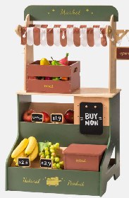 Étal de marché en bois pour enfant