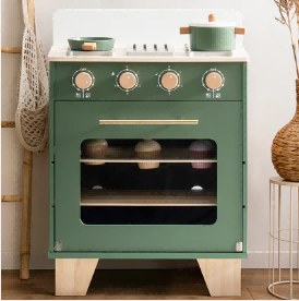 Four en bois pour enfant vintage vert