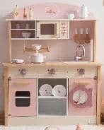 Cuisine en bois pour enfant avec accessoires - Rose