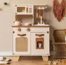 Cuisine en bois Montessori moka avec distributeur de glaçons