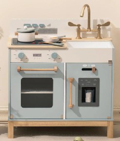 Cuisine en bois Montessori - Bleu gris