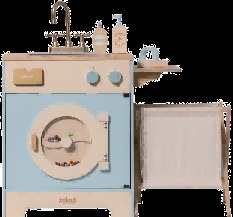 Lave-linge en bois pour enfant - Bleu
