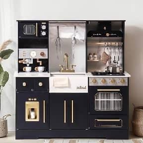 Cuisine moderne en bois pour enfant - Noir
