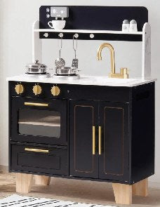 Cuisine en bois pour enfant noire