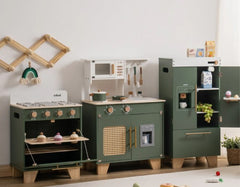 Cuisine enfant en bois – Collection vintage vert – Set 3 pièces