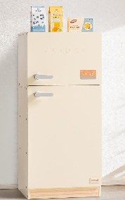 Réfrigérateur en bois pour enfant - Crème