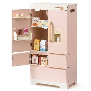 Réfrigérateur en bois pour enfant - Rose