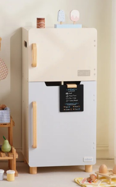 Réfrigérateur en bois pour enfant crème (WCF68)