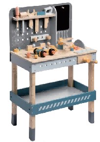 Établi en bois pour enfant avec panneau d'outils