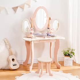 Coiffeuse princesse en bois avec miroirs