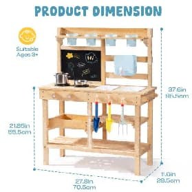 Cuisine d'extérieur de jardin en bois pour enfant