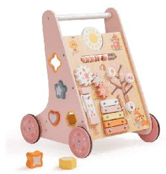 Trotteur d'activités en bois - Rose