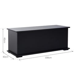 Coffre de rangement coffre à jouets grande capacité de rangement charnière verrouillée  en bois 100 x 40 x 40 cm noir