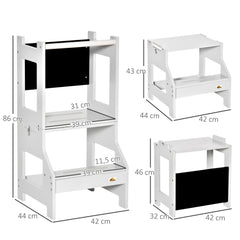 Tour d'observation enfant tour d'apprentissage 3 en 1 barreau hauts rebords gris