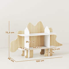Bibliothèque enfant meuble de rangement pour jouets et livres 6 compartiments 120x28x72,2cm bois naturel