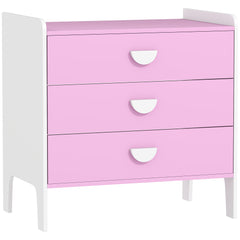 Commode pour enfants, commode rangement 3 tiroirs pour chambre d'enfant, crèche, salle de jeux, 60 x 40 x 60 cm, rose