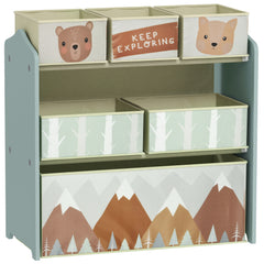 Meuble de rangement enfant avec 6 boîtes amovibles en tissu non tissé Organisateur de jouets, étagère 63L x 30l x 66H cm
